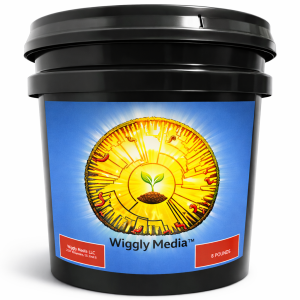 A picture of a 8 pound bucket of worm castings from wiggly media.